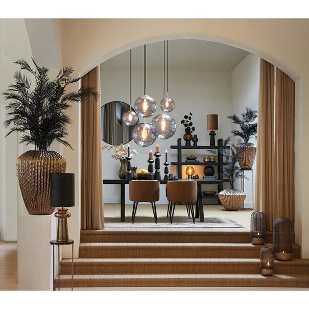 Light en Living Kandelaar ILVAR mat zwart +antiek brons - 3 maten