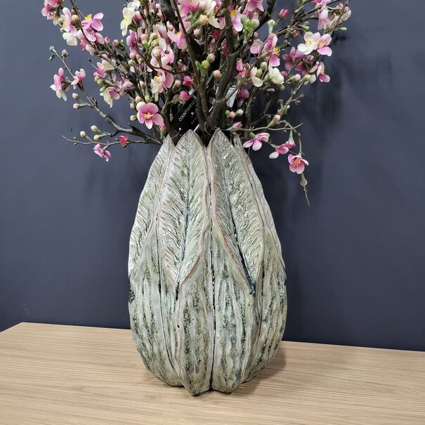 Countryfield Vaas Levi Leaf L groen - 23,5 x 23,5 x 37,5 cm