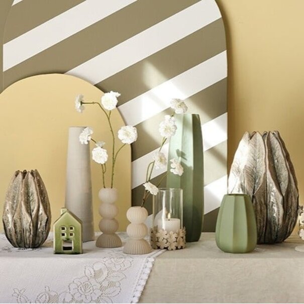 Countryfield Vaas Levi Leaf L groen - 23,5 x 23,5 x 37,5 cm