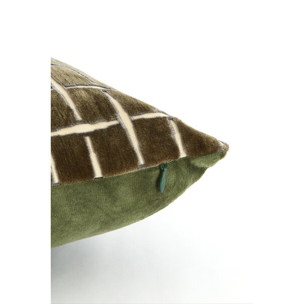 Light en Living Kussen 60x30 cm ROMAIN groen-wit