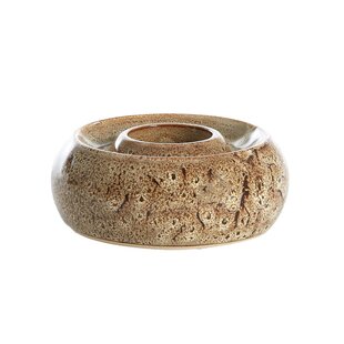 Theelichthouder Ø12,5x5 cm OTHONI keramiek bruin