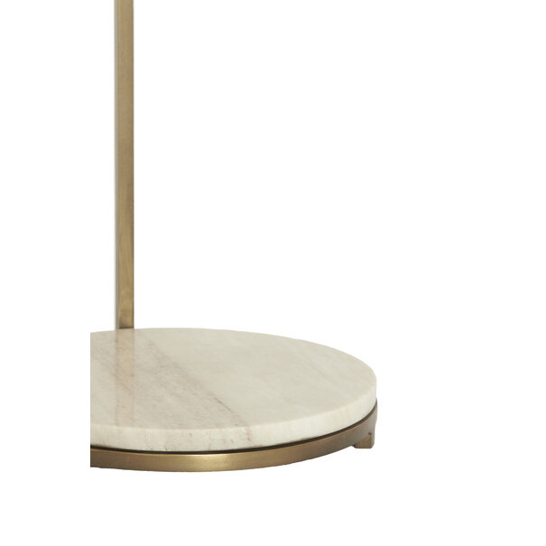 Light en Living Bijzettafel Ø26x76 cm LEDA marmer zand-grijs+d bruin-brons