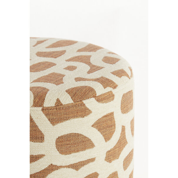 Light en Living Poef Ø40x44 cm DAVONTE terra+crème