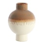 Vaas deco Ø28x38 cm ZELATA keramiek crème+taupe