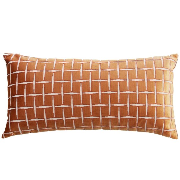 Light en Living Kussen 60x30 cm ROMAIN oranje-wit