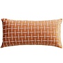 Kussen 60x30 cm ROMAIN oranje-wit