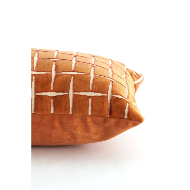 Light en Living Kussen 60x30 cm ROMAIN oranje-wit