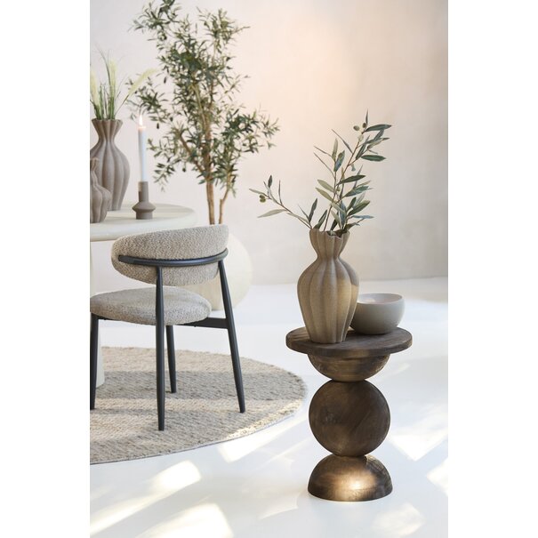 Light en Living Bijzettafel Ø40x50 cm MIRTO hout mat donker bruin