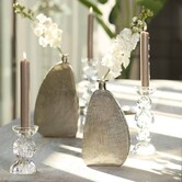 Kaarsenhouder Ø9,5x15,5 cm ITINGA glas bubbel helder