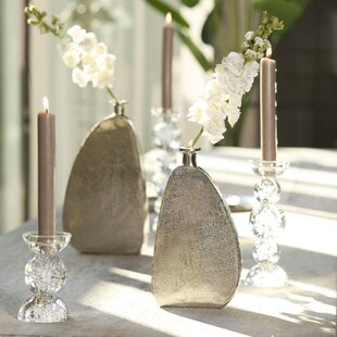 Kaarsenhouder Ø9,5x15,5 cm ITINGA glas bubbel helder