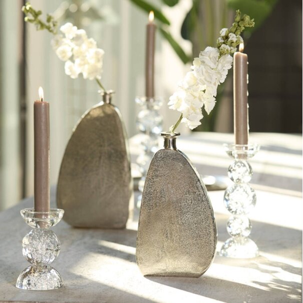 Light en Living Kaarsenhouder Ø9,5x15,5 cm ITINGA glas bubbel helder