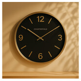 Wandklok Copper L zwart / goud Ø 50 cm