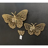 Ornament BUTTERFLY set van 3 glanzend goud