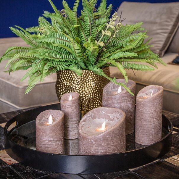 PTMD LED Light kaars met beweegbare vlam Bruin M