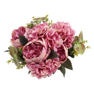 Kunst boeket Peony Hydrangea 3x3 Lila