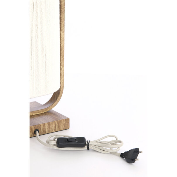 Light en Living Tafellamp 22,5x15x37,5 cm LECCE houtprint + touw naturel