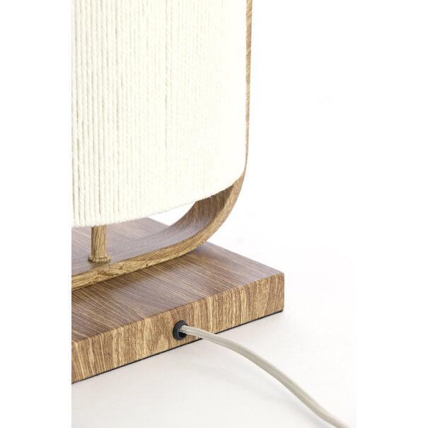 Light en Living Tafellamp 22,5x15x37,5 cm LECCE houtprint + touw naturel