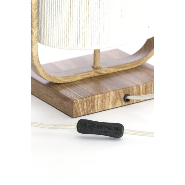 Light en Living Tafellamp 22,5x15x37,5 cm LECCE houtprint + touw naturel