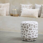 Poef Ø40x44 cm DAVONTE taupe+beige