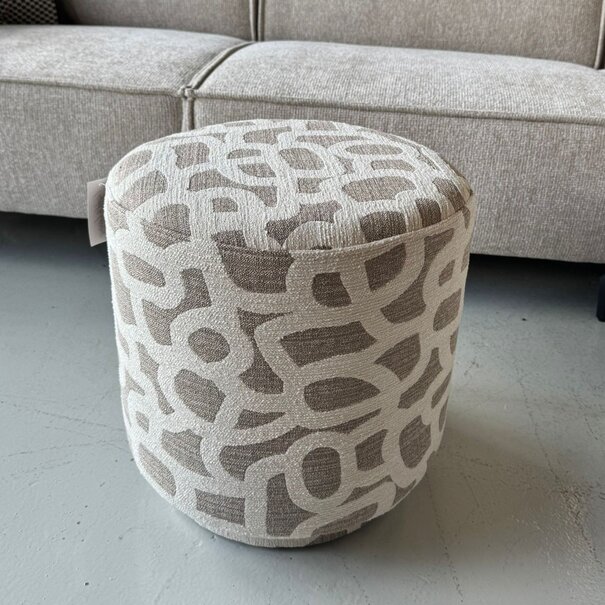 Light en Living Poef Ø40x44 cm DAVONTE taupe+beige