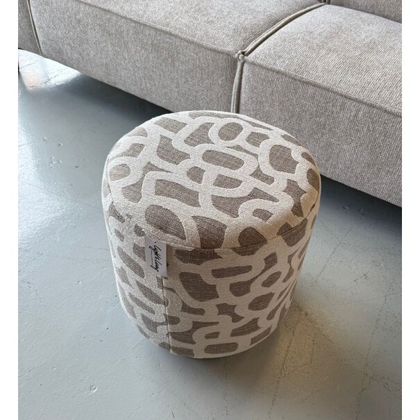 Light en Living Poef Ø40x44 cm DAVONTE taupe+beige