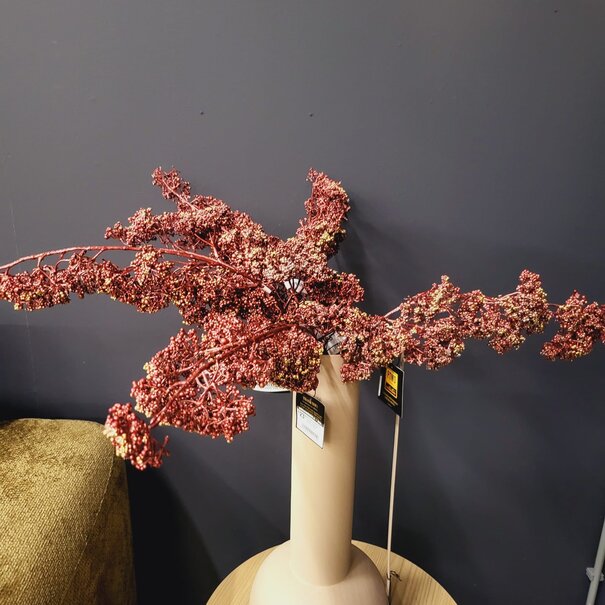 PTMD Kunsttak Leaves Plant metallic burgundy viburnum spray