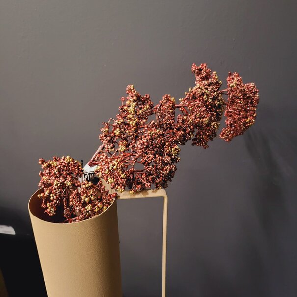 PTMD Kunsttak Leaves Plant metallic burgundy viburnum spray