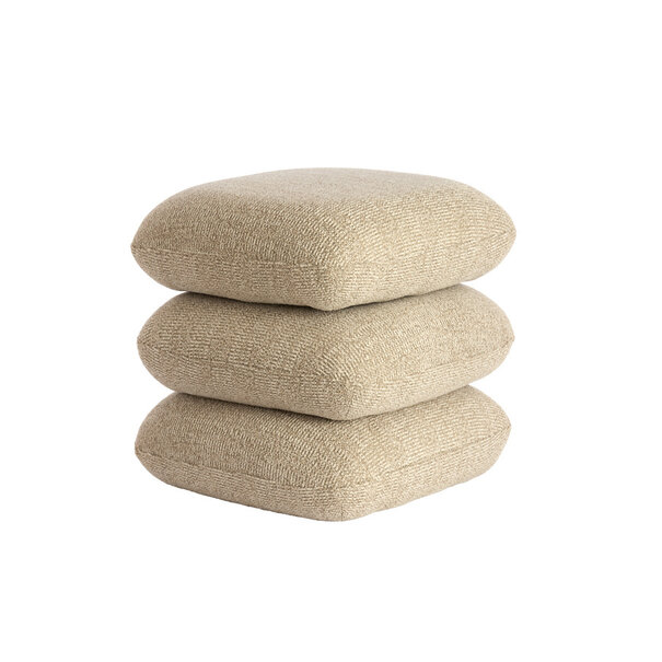 Light en Living Poef 44,5x44,5x44,5 cm LAURIE zand - crème