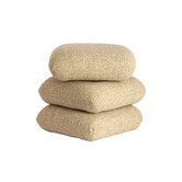 Poef 44,5x44,5x44,5 cm LAURIE licht grijs - crème