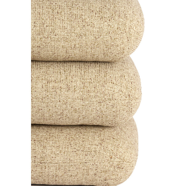 Light en Living Poef 44,5x44,5x44,5 cm LAURIE licht grijs - crème