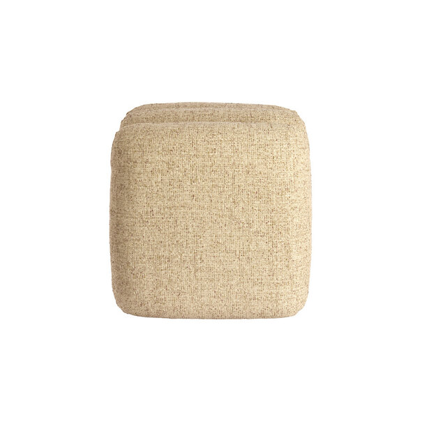 Light en Living Poef 44,5x44,5x44,5 cm LAURIE licht grijs - crème