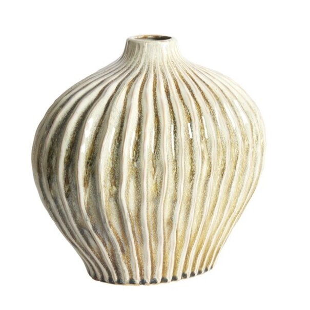 Light en Living Vaas deco 35x21x30 cm LORITO keramiek olijfgroen