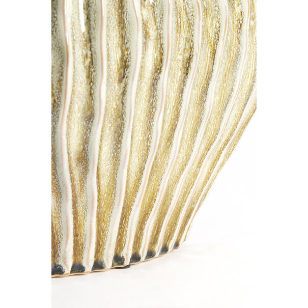 Light en Living Vaas deco 35x21x30 cm LORITO keramiek olijfgroen