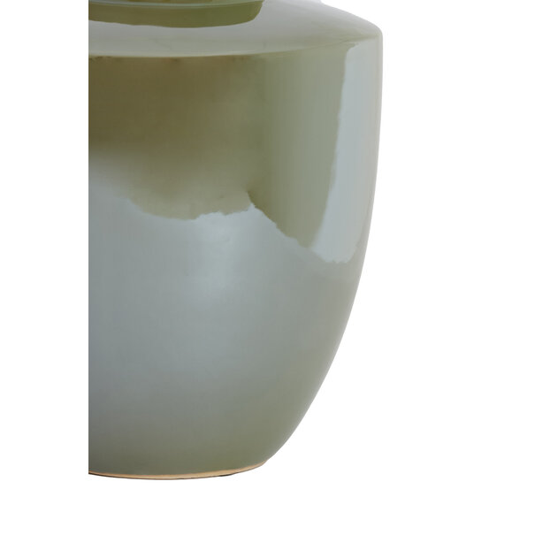 Light en Living Vaas deco Ø30X32 cm TALEA keramiek olijfgroen-creme