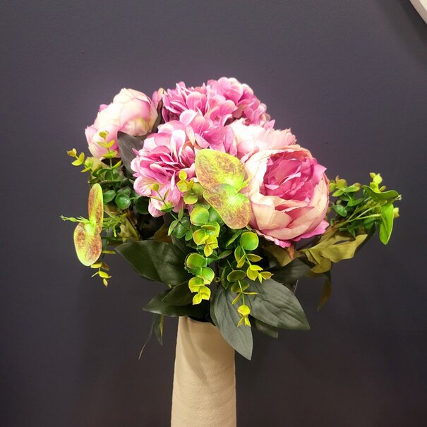 Countryfield Kunst boeket Peony Hydrangea 3x3 Lila