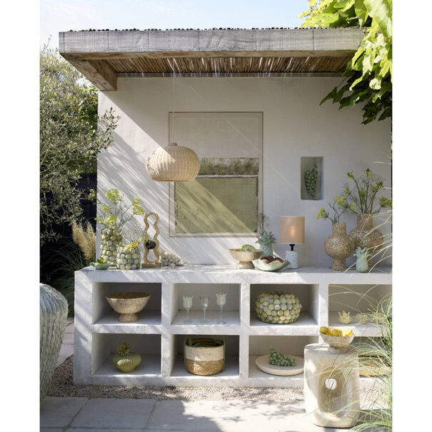 Light en Living Wandornament 90x3,5x120 cm MAREYA olijfgroen+crème