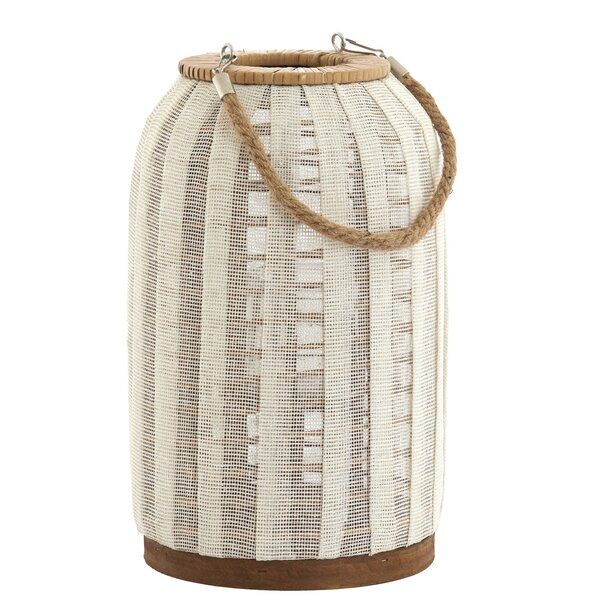 Light en Living Windlicht Ø21x35 cm YLINA linnen naturel+hout naturel