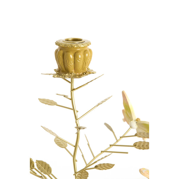 Light en Living Kandelaar 35,5x18x37,5 cm BUTTERFLY lichtroze+lichtgoud