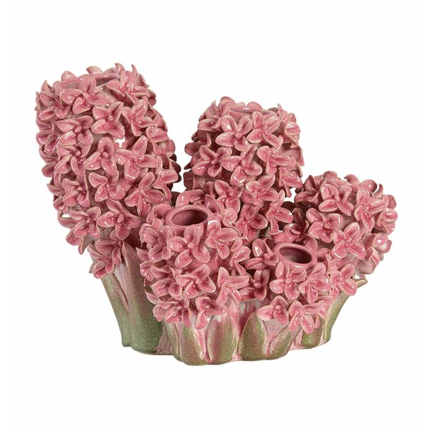 Light en Living Vaas deco 35x21x28 cm FLOWER keramiek roze+groen