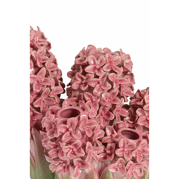 Light en Living Vaas deco 35x21x28 cm FLOWER keramiek roze+groen