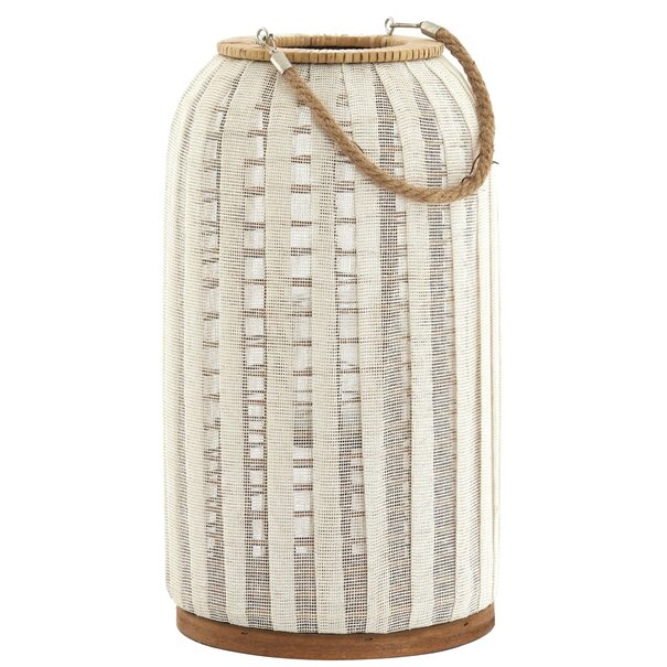 Light en Living Windlicht YLINA Ø26x47 cm – Linnen Naturel & Hout