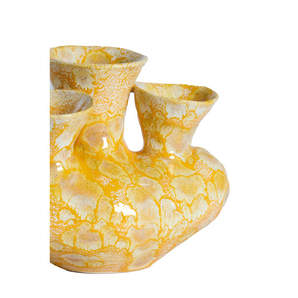 Light en Living Vaas deco 22,5x13,5x20 cm SIAJO keramiek geel-oranje
