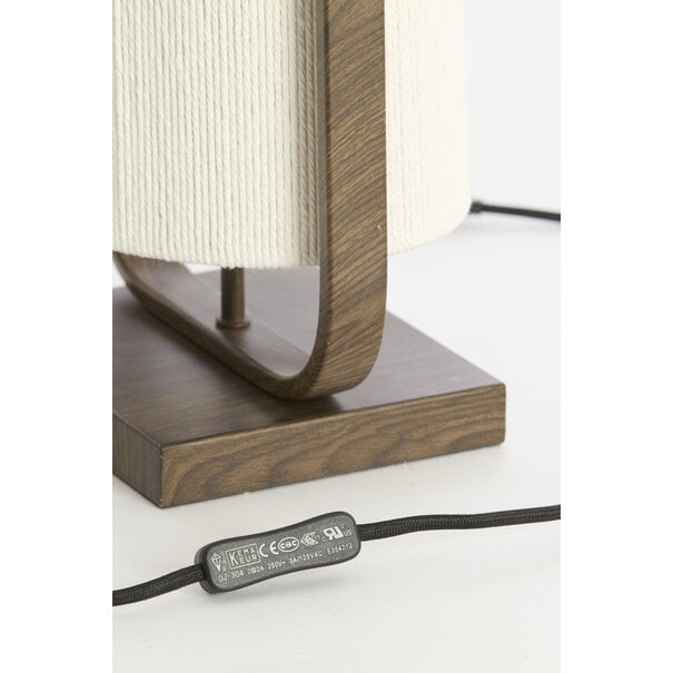 Light en Living Tafellamp 22,5x15x37,5 cm LECCE donkerbruin + touw naturel