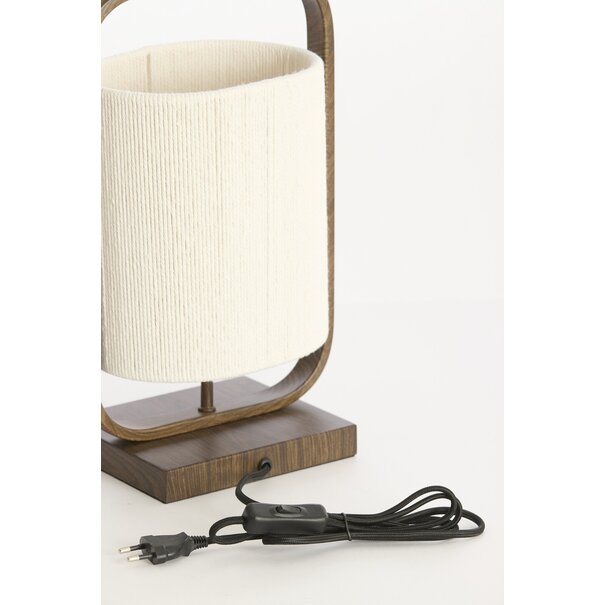 Light en Living Tafellamp 22,5x15x37,5 cm LECCE donkerbruin + touw naturel
