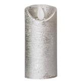 LED licht kaars metallic taupe met beweegbare vlam XS