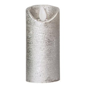 LED licht kaars metallic taupe met beweegbare vlam XS