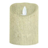 LED Licht Kaars goud met beweegbare vlam S