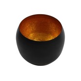 Theelicht Obion L zwart/goud