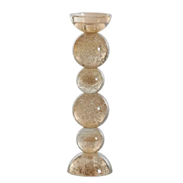 Light en Living Kaarsenhouder Ø9,5x34 cm ITINGA glas  bubbel amber