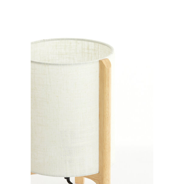 Light en Living Tafellamp Ø22x33 cm LITTO naturel+linnen wit